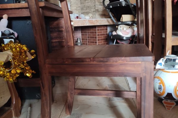 Table de bureau et sa chaise en palissandre